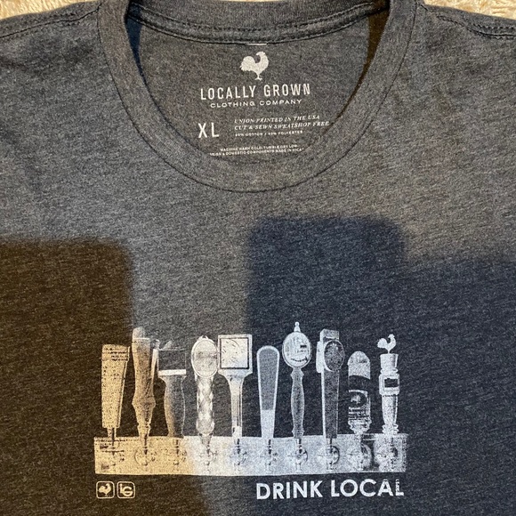 Locally Grown “Drink Local” Tee (XL) - Picture 2 of 3